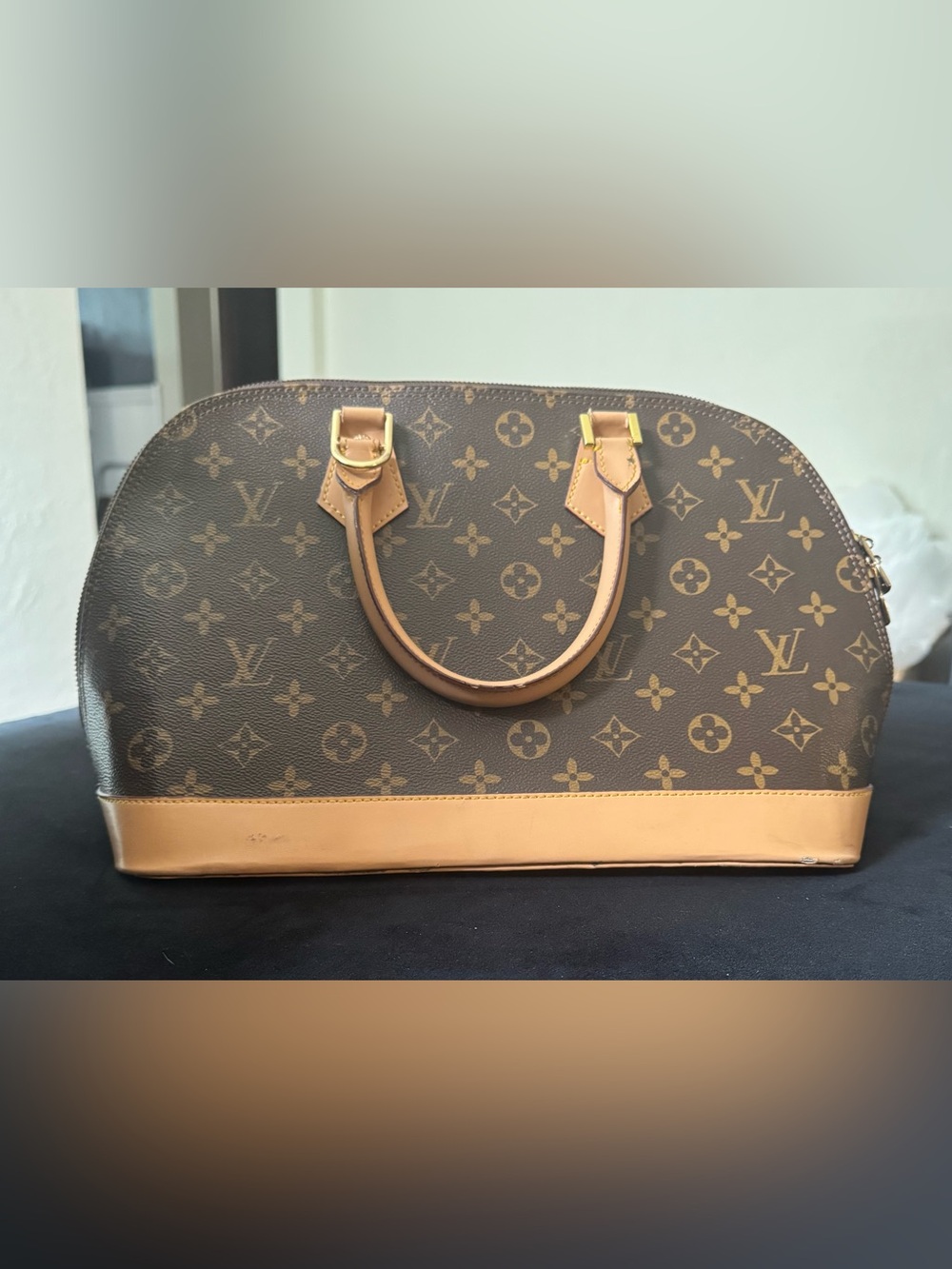Louis Vuitton Alma PM Monogram M51130 Satchel Handbag Brown & Tan